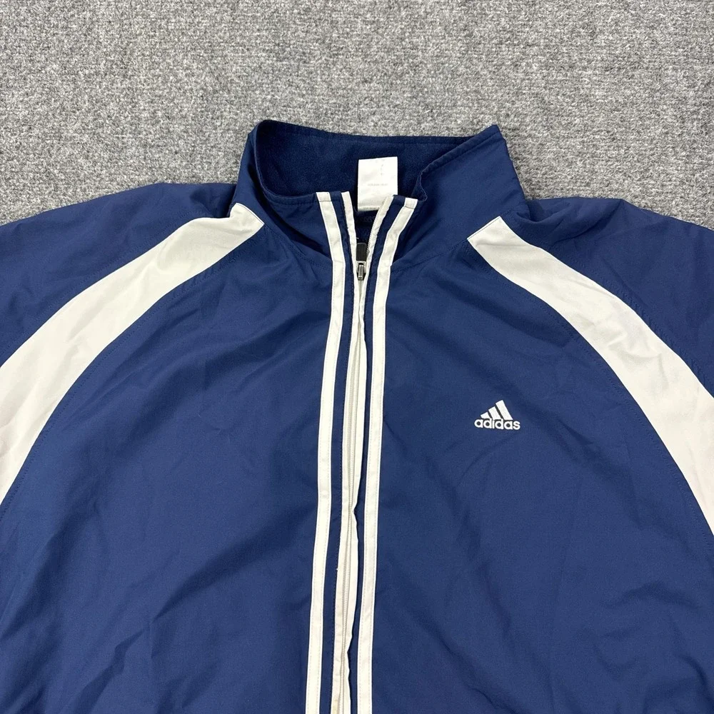 Vintage Adidas Windbreaker‎ Jacket Mens Large Blue ClimaCool Full Zip 548375